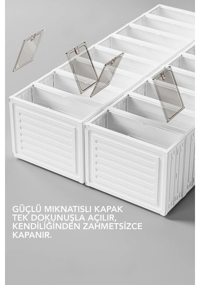 6 Katlı Katlanabilir Ayakkabılık, Modüler Ayakkabı Dolabı, Portatif Düzenleyici, Beyaz Beyaz 6 Katlı Katlanabilir Ayakkabılık, Modüler Ayakkabı Dolabı, Portatif Düzenleyici, Beyaz Beyaz