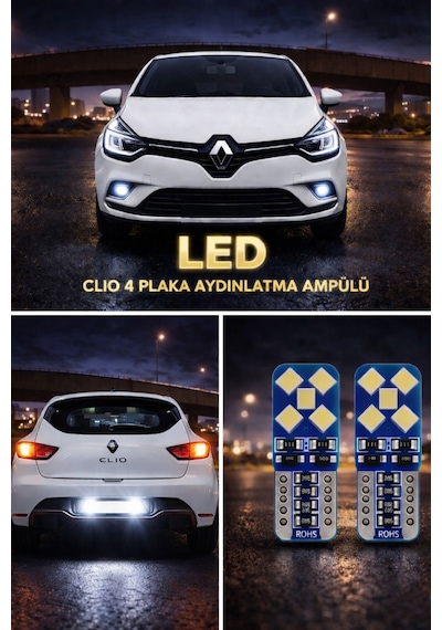 Renault Clio 4 Led Plaka Aydınlatma Beyaz Canbus Hatasız Tak Çalıştır 2 Adet
