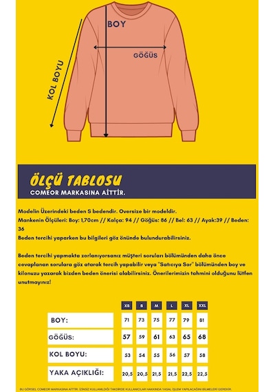 Mmetalic Sarı Kadın Pamuklu Oversize Basic Bisiklet Yaka Sweatshirt 001