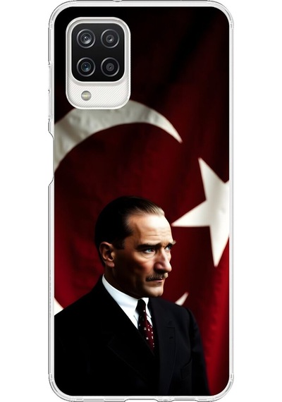 Samsung Galaxy A12 Uyumlu Şeffaf Kılıf Atatürk 4 Tasarımlı