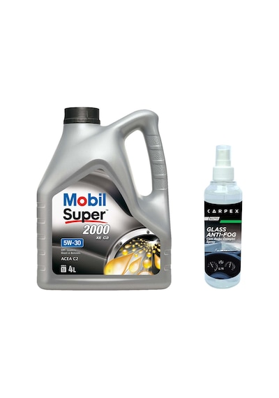 Mobil Super 2000 XE C2 5W-30 Motor Yağı 4 L + Carpex Cam Buğu Önleyici 200 ML