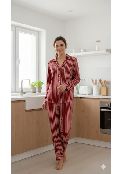 Kadın Pijama Takımı Sude Kırmızı
