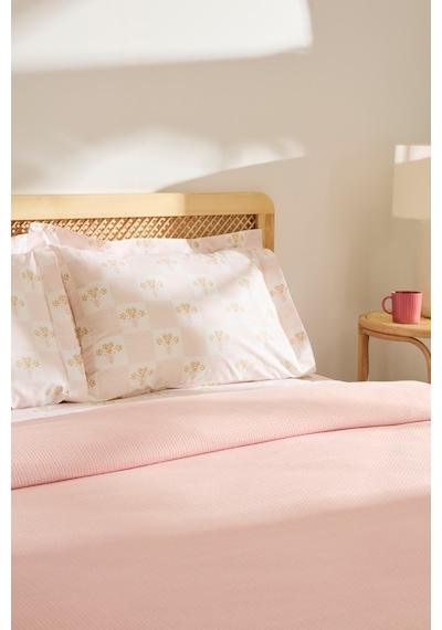 Kaşmir Home Runa %100 Pamuk Çift Kişilik Pike Takımı Rose Rose