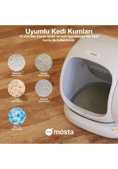 UBPet C20 Akıllı Otomatik Kedi Tuvaleti | App Kontrol, Otomatik Temizleme, 38DB Sessiz, Ağırlık Sensörü
