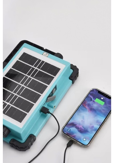 Thentech Solar Güçlü Fener Powerbank Olarak Kullanılabilir Güneş Enerjili Acil Durum Feneri Beyaz