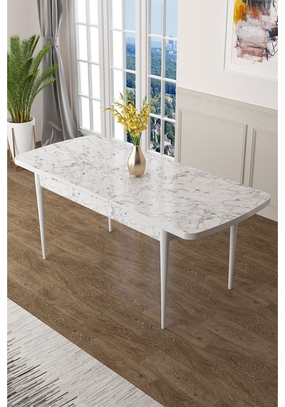 Canisa Concept Zen Serisi 80x132 Mdf Açılabilir Beyaz Mermer Desen Mutfak Masası Beyaz Mermer Desen Masa Canisa Concept Zen Serisi 80x132 Mdf Açılabilir Beyaz Mermer Desen Mutfak Masası Beyaz Mermer Desen Masa