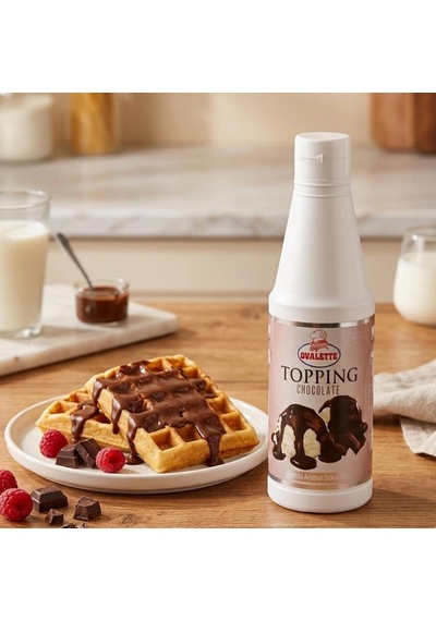 Topping Çikolatalı Sos 1 Kg Waffle, Pancake, Tatlı Ve İçecekler İçin Yoğun Çikolata Aromalı Topping