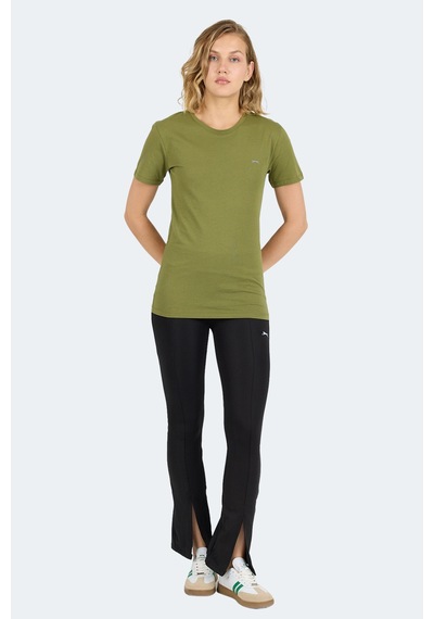 Slazenger Kornelı I Kadın Slim Fit Haki Tişört Haki