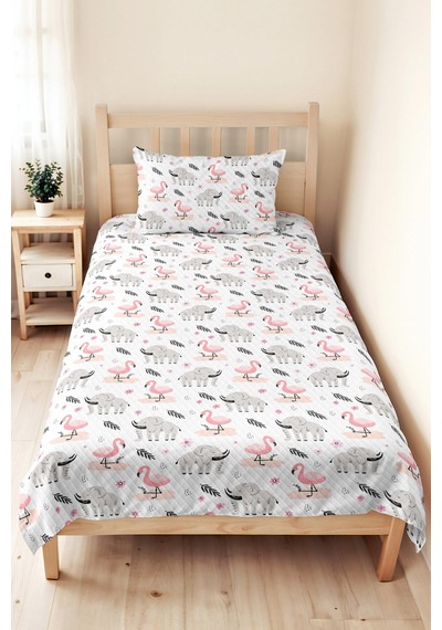 Evimde Bambaşka Pembe Safari Hayvanlı Kız Çocuk Pike Takımı - Gri Tropikal Bebek Odası Yatak Örtüsü - 160x220 CM Evimde Bambaşka Pembe Safari Hayvanlı Kız Çocuk Pike Takımı - Gri Tropikal Bebek Odası Yatak Örtüsü - 160x220 CM