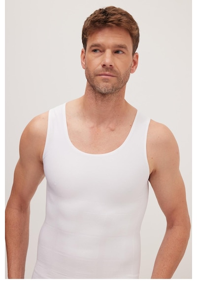 Tudors Erkek Süper Slim Fit Extra Dar Kesim Lastikli Beyaz Atlet Korse-41684 Beyaz