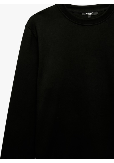 Koton Uzun Kollu Viskon Karışımlı Scuba Kumaş Bisiklet Yaka Basic Sweatshirt Siyah 7wam70299mk Koton Uzun Kollu Viskon Karışımlı Scuba Kumaş Bisiklet Yaka Basic Sweatshirt Siyah 7wam70299mk