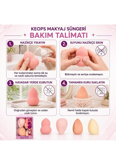 Lexroo Makyaj Sünger Seti 4 Lü