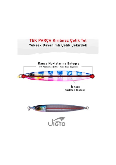 Jig, Zoka, Suni Yem, Glow Uv Metal Jig, 45gr 10cm Jıgto Nova-45