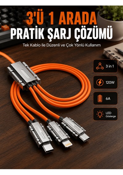 Yüksek Güç Aktarımı Sunan 6a Destekli Çoklu Bağlantı Şarj Ve Veri Kablosu Aklby-bsva58 Standart
