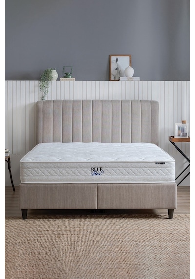 Yataş Bedding Blue Star Yatak, Lento Baza, Somni Başlık Çift Kişilik 3'lü Set 160x200 -  Bej