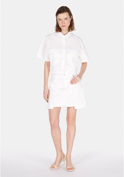 Colin's Colins Regular Fit Shirt Neck Düz Kadın Beyaz Kısa Kol Gömlek Cl1073342 Cl1073342 Q1.v1 Ofw Beyaz