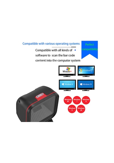 2d Çok Yönlü Barkod Tarayıcı Qr Kod Masaüstü Barkod Okuyucu Süpermarket İçin Ev-x9003