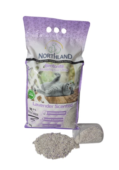 Northland Doğal Bentonite- Süper Topaklanan Lavanta Kokulu Kedi Kumu 10 Lt X 2 Adet