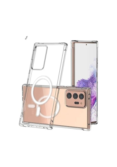 Teknomoda Samsung Note 20 Ultra Kılıf Magsafe Kablosuz Şarj Uyumlu Şeffaf Silikon Kapak Şeffaf
