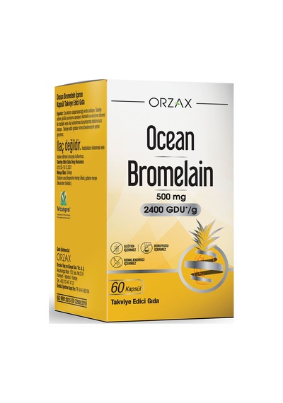Ocean Bromelain 500 Mg 2400 Gdu /g Takviye Edici Gıda 60 Kapsül