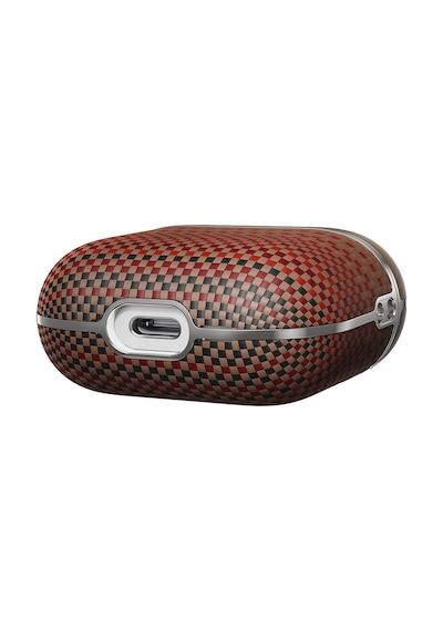 Apple Uyumlu AirPods Pro 2 Kılıf Aramid Fiber Pitaka Tactile Woven Sunset-moonrise Serisi Sunset Kapak Kahverengi