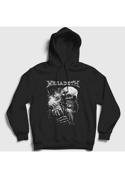 Presmono Unisex Dynamite Megadeth Kapüşonlu Sweatshirt Siyah