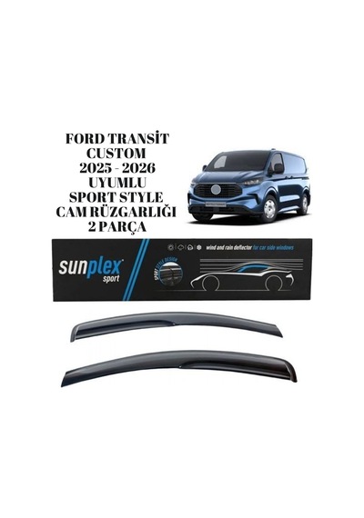 Ford Transit Custom 2025 2026 Uyumlu Sport Style Cam Rüzgarlığı 2 Parça Sunplex 2 Adet