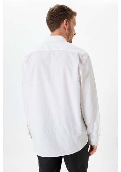 Koton Uzun Kollu Pamuklu Slim Fit Gömlek Beyaz Koton Uzun Kollu Pamuklu Slim Fit Gömlek Beyaz
