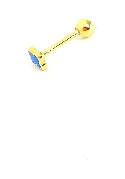 Opal Taşlı 925ayar Gümüş Üzerine Altın Kaplama Yonca Tragus Piercing Altın