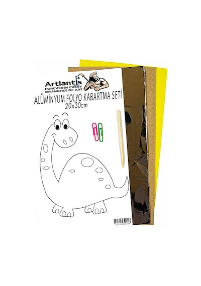 Alüminyum Folyo Kabartma Seti 20x30 Cm Deney Malzemesi 1 Paket Aliminyum Folyo Seti Kabartma Krem