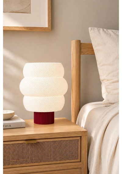 Ring Dekoratif Masa Lambası E14 Led Uyumlu Modern Abajur Ateş Kırmızı Diğer