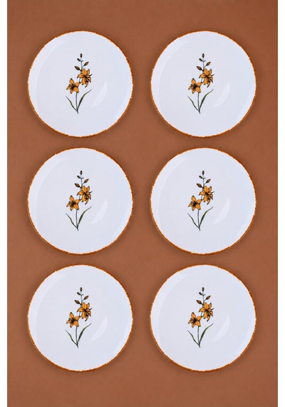Tabak Evi Porselen Azelya Pasta Tabağı 19,50cm Aly2 6 Kişilik 6 Parça Çok Renkli