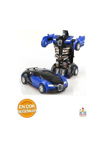 Çek Bırak Transformers Robot Araba - Kendinden Robota Dönüşebilen 1:32 Araba Beyaz
