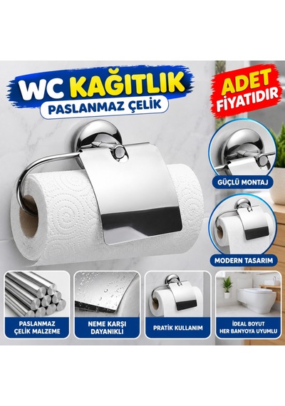 Dekoratif Kapaklı Paslanmaz Kağıt Havluluk Rulo Havlu Tutacağı Adet Fiyatıdır Çok renkli