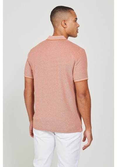 Ac&Co / Altınyıldız Classics 4A4820200047Ktes Düğmeli Polo Yaka Cepsiz Slim Fit Erkek Tişört Kiremit - Bej