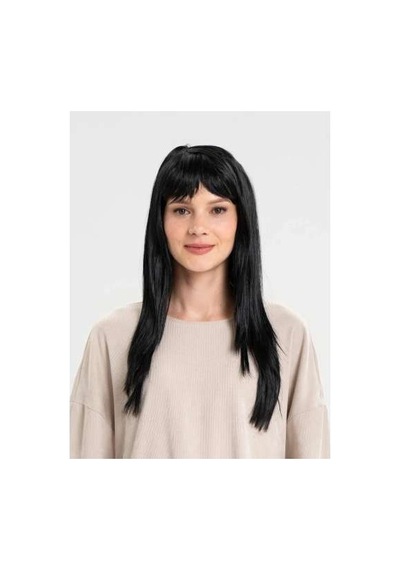 Uzun Siyah Parti Peruğu 60 Cm Cosplay Aksesuarı