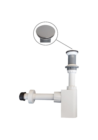 Studor Trap-Vent Beyaz Havalıklı Lavabo Sifonu Paslanmaz Pop-up Süzgeçli Tıkanma ve Koku Önleyici