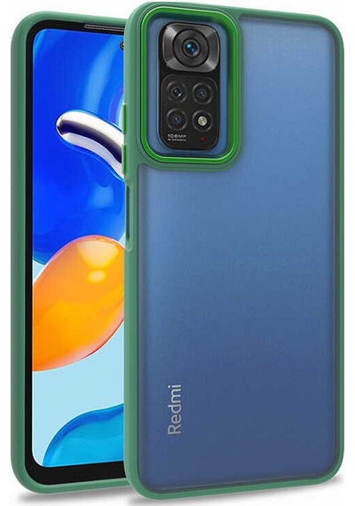 Xiaomi Redmi Note 11 Global Kılıf Zore Flora Kapak Yeşil
