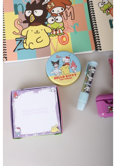 Dekomus İle Lisanslı Hello Kıtty And Best Frıends Kuromı,cınnamorol,my Melody Kırtasiye Seti 9 Parça Altın