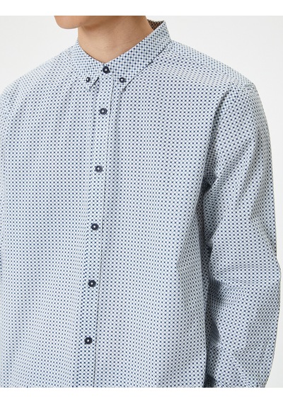 Koton Basic Gömlek Klasik Yaka Düğmeli Uzun Kollu Regular Fit Lacivert Desenli 4sam60083hw Lacivert Desenli Koton Basic Gömlek Klasik Yaka Düğmeli Uzun Kollu Regular Fit Lacivert Desenli 4sam60083hw Lacivert Desenli