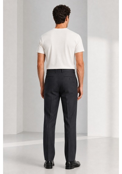 Bihan Store Erkek Regular Fit Ütü Çizgili Kumaş Pantolon 627-füme Mix Color