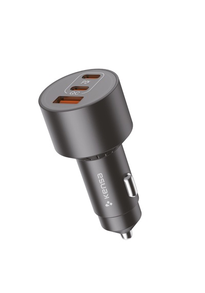100w Araç Hızlı Şarj Aleti 2 Usb-c + Qc Usb Girişi Tüm Araçlar Uyumlu Şarj 100w Silver