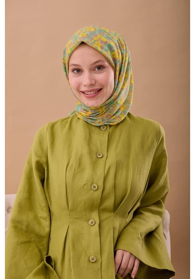 Silk Home Soft Eşarp 73091-40 Vizon, Sarı, Patina, Turkuaz