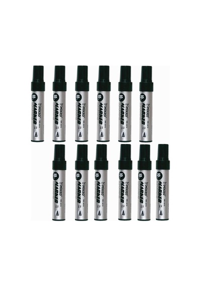 Siyah Permanent Markör Marker Kesik Uçlu Koli Kalemi Siyah 10 mm Mr-6010 12 Adet