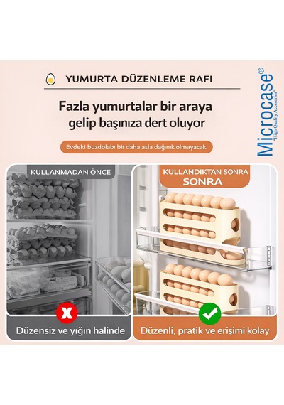 Microcase Abs Plastik Dolapiçi Yuvarlanır Tip Yumurta Organizer Ve Standı Al5452 Füme