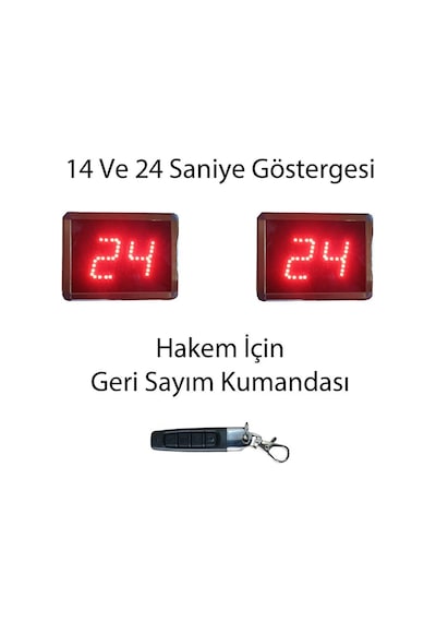 Sanec Basketbol Skorbord Sistemi - Kablosuz Kumandalı Taşınabilir Scoreboard 82x63 Cm