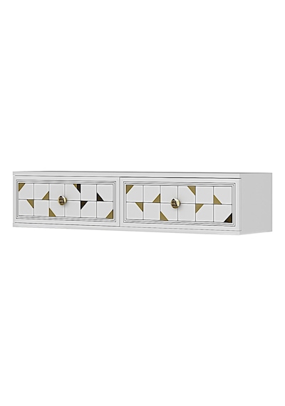Da1207bg Moka Dresuar Ve Antre Rafı Beyaz-gold 120cm Beyaz - Altın