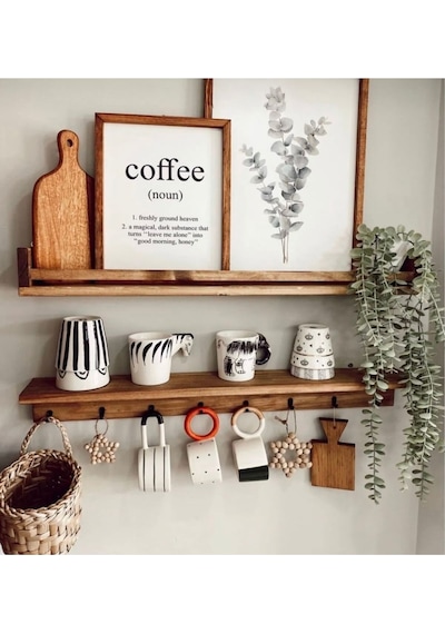Kahve Köşesi Dekoratif Modern Terek 70 Cm 2 Li Ahşap