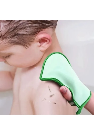 Mey İthalat Yumuşak Banyo Duş Süngeri Eldiven Beyaz - Krom
