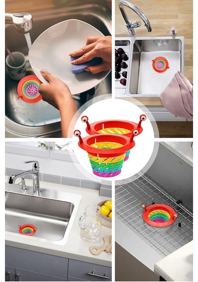 Küvet Duşakabin Filtre Plastik 6 Kademeli Mutfak Gider Filtresi Lavabo Süzgeç Katlanır Evye Tıpası P Diğer